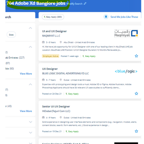 Adobe XD internship jobs in Dubai
