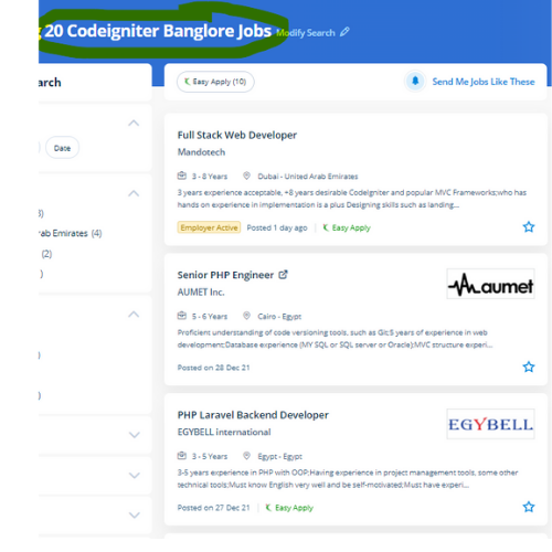 Codeigniter internship jobs in Sharjah