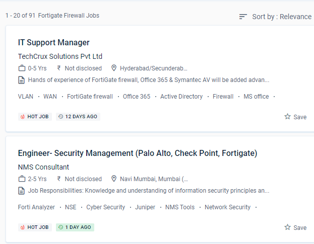 Fortinet Firewall internship jobs in Sharjah