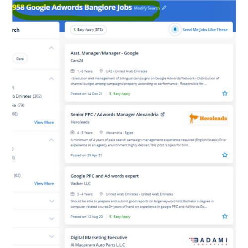 Google Adwords (PPC) internship jobs in Ajman